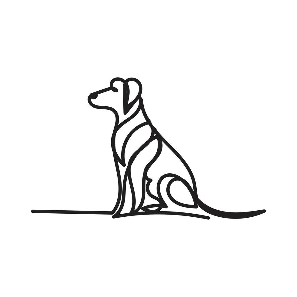 dog one line art design, dog continuous line art, dog minimal one line art vector