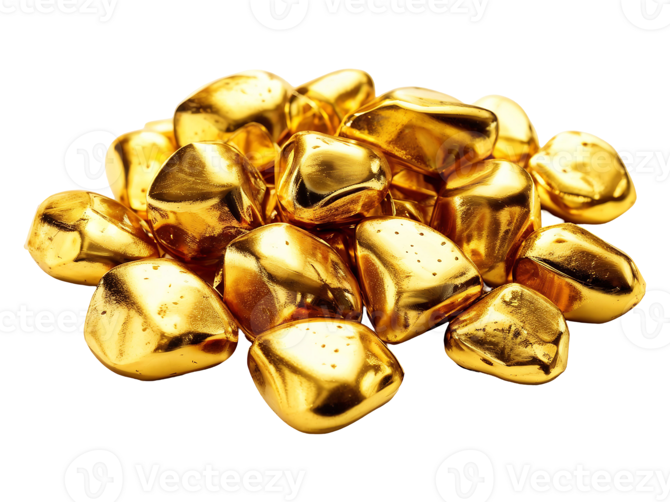 Gold Nuggets Isolated on Transparent Background png