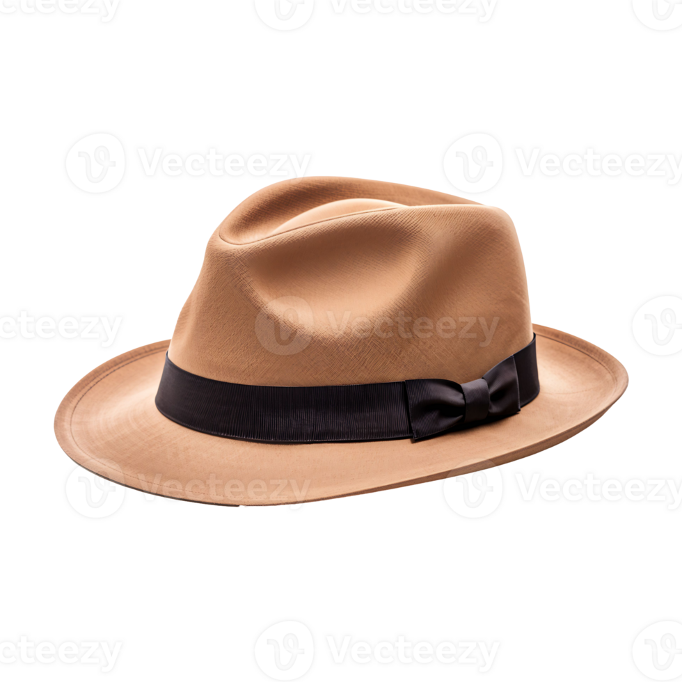 Brown Fedora Hat Isolated on Transparent Background png