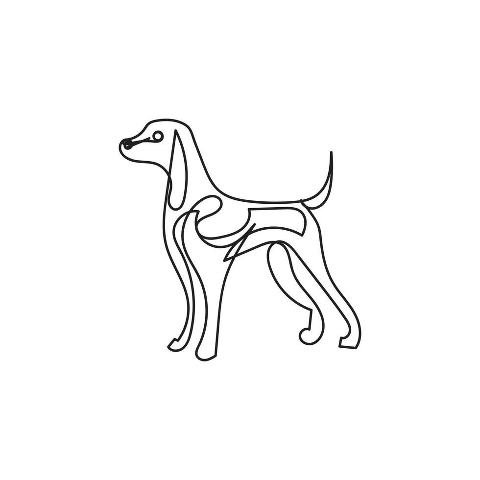 dog one line art design, dog continuous line art, dog minimal one line art vector