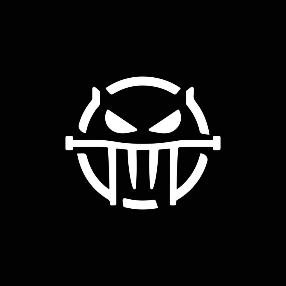 monster grill minimal logo design black and white color vector
