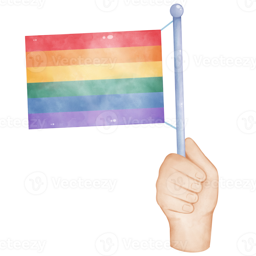 Illustration of a Rainbow Pride flag, Pride Month clipart png