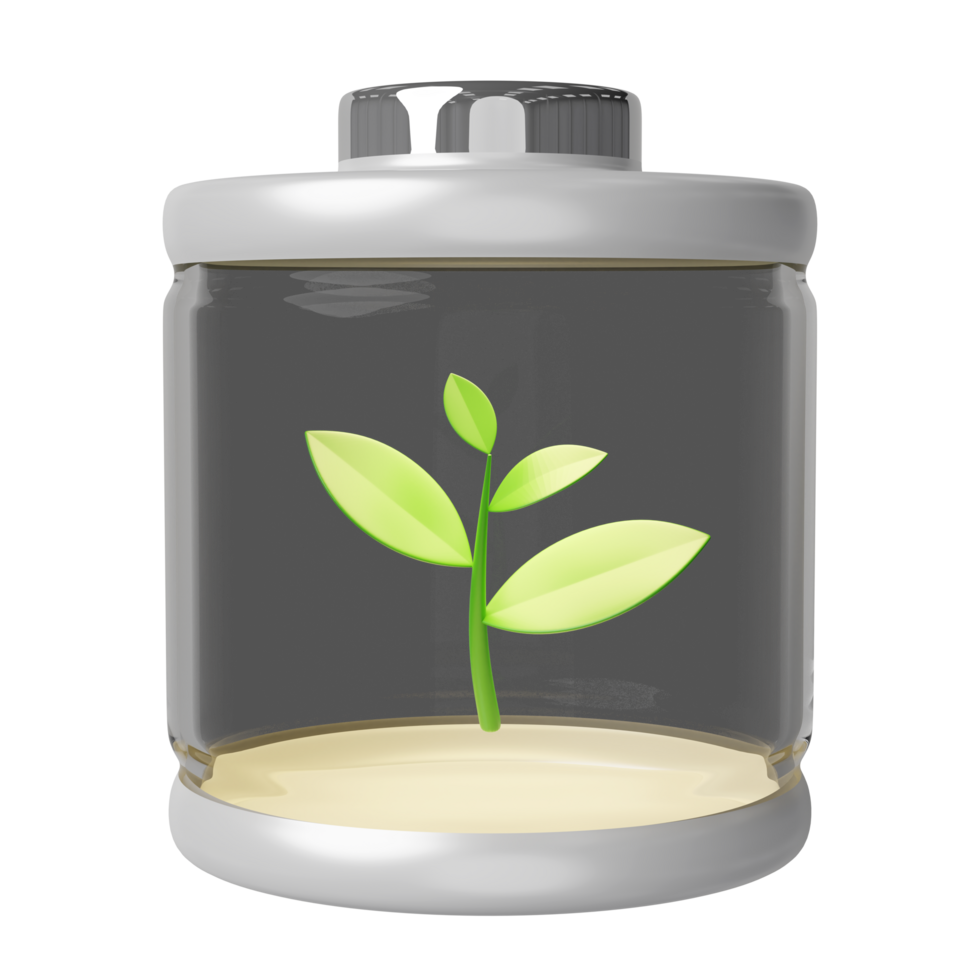 alkaline battery charge indicator with tree isolated. charging battery technology concept, 3d illustration render png