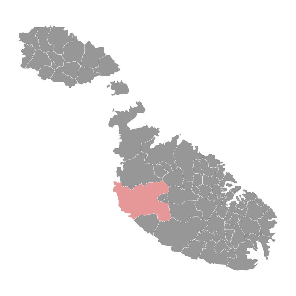 Rabat District map, administrative division of Malta. illustration. vector