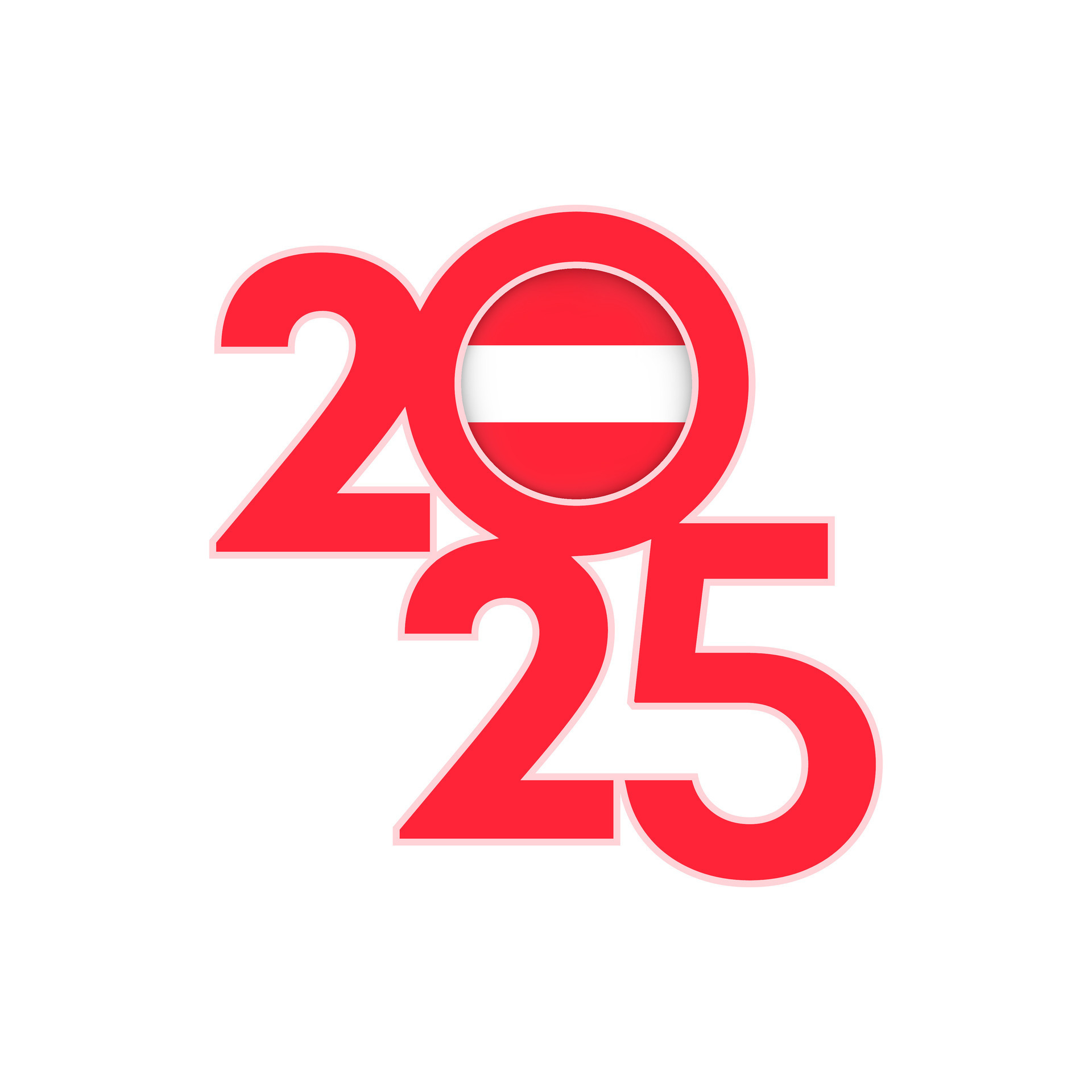 2025 banner with Austria flag inside. illustration. 45367812 Vector Art