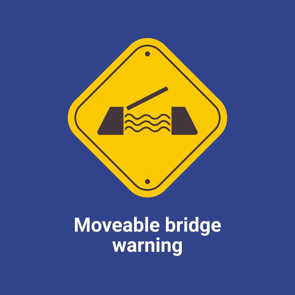 Warning Traffic Signs, Moveable bridge warning vector