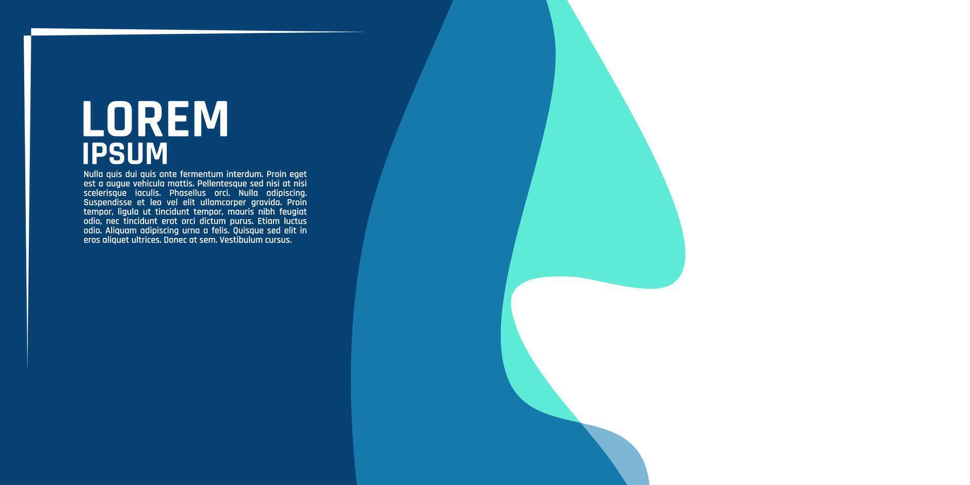 A modern design template featuring a gradient of blue tones and a white space with placeholder text, enclosed within a thin blue border. vector