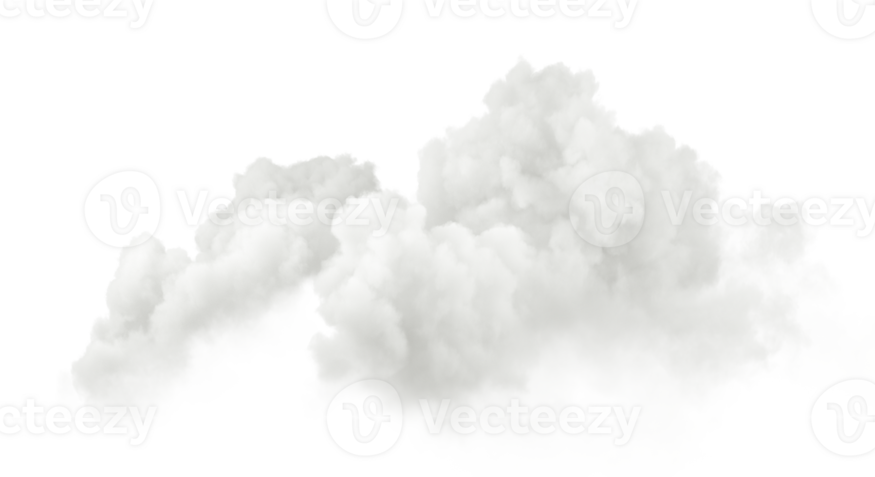 Soft clouds explode shapes cutout isolated transparent backgrounds 3d rendering png