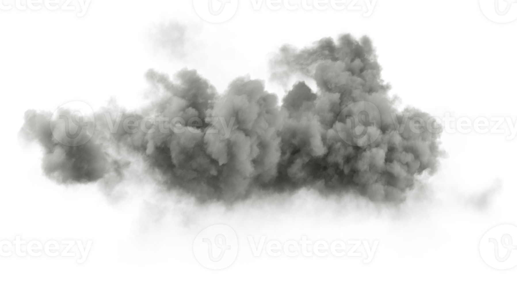 Realistic rain cloudy shapes on transparency background 3drender png