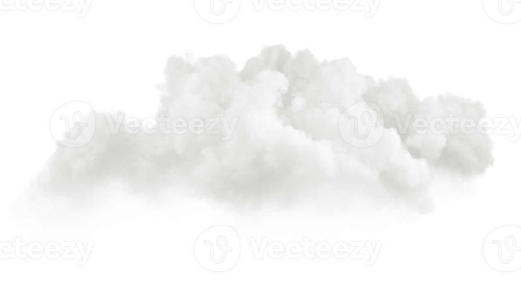Smooth soft clouds cut out transparency background 3d illustration png