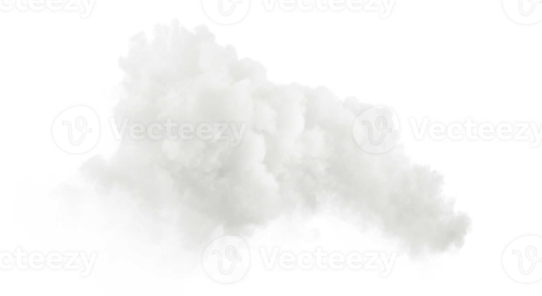 Soft white steam cloud on transparent clipart backgrounds 3d rendering png