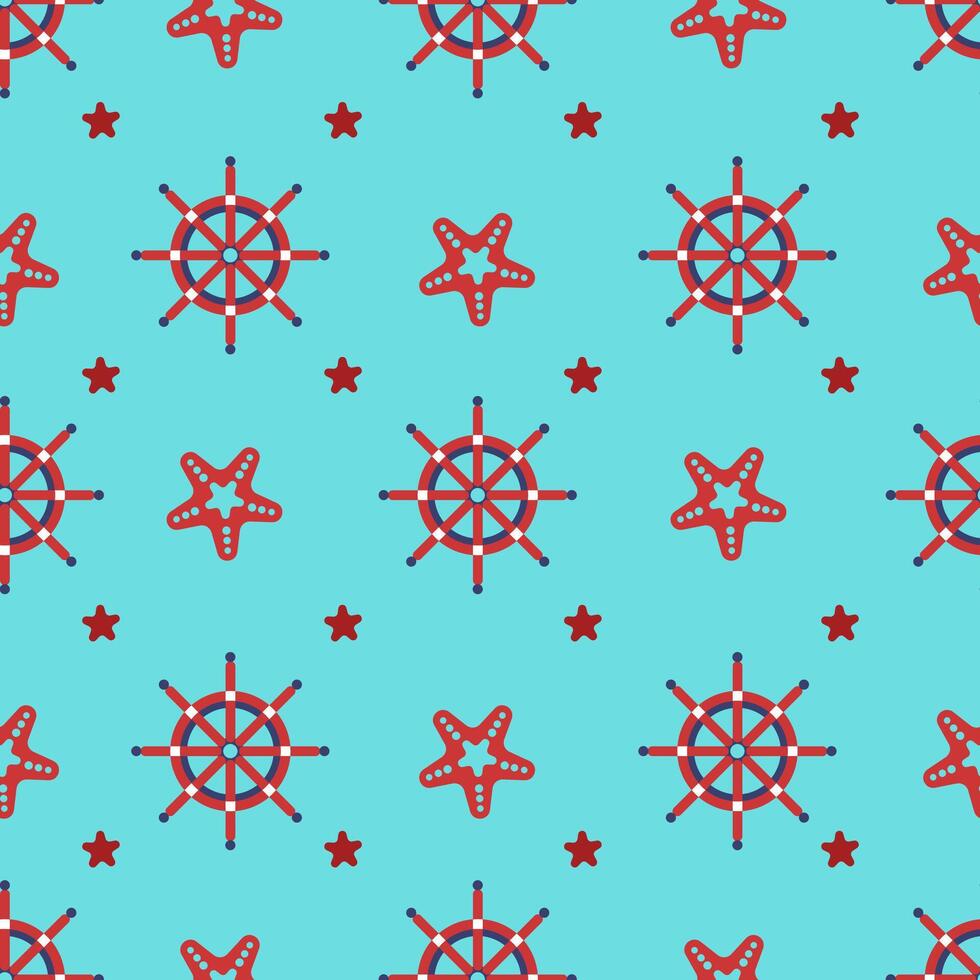 Nautical Steering Wheel Seamless Pattern vector