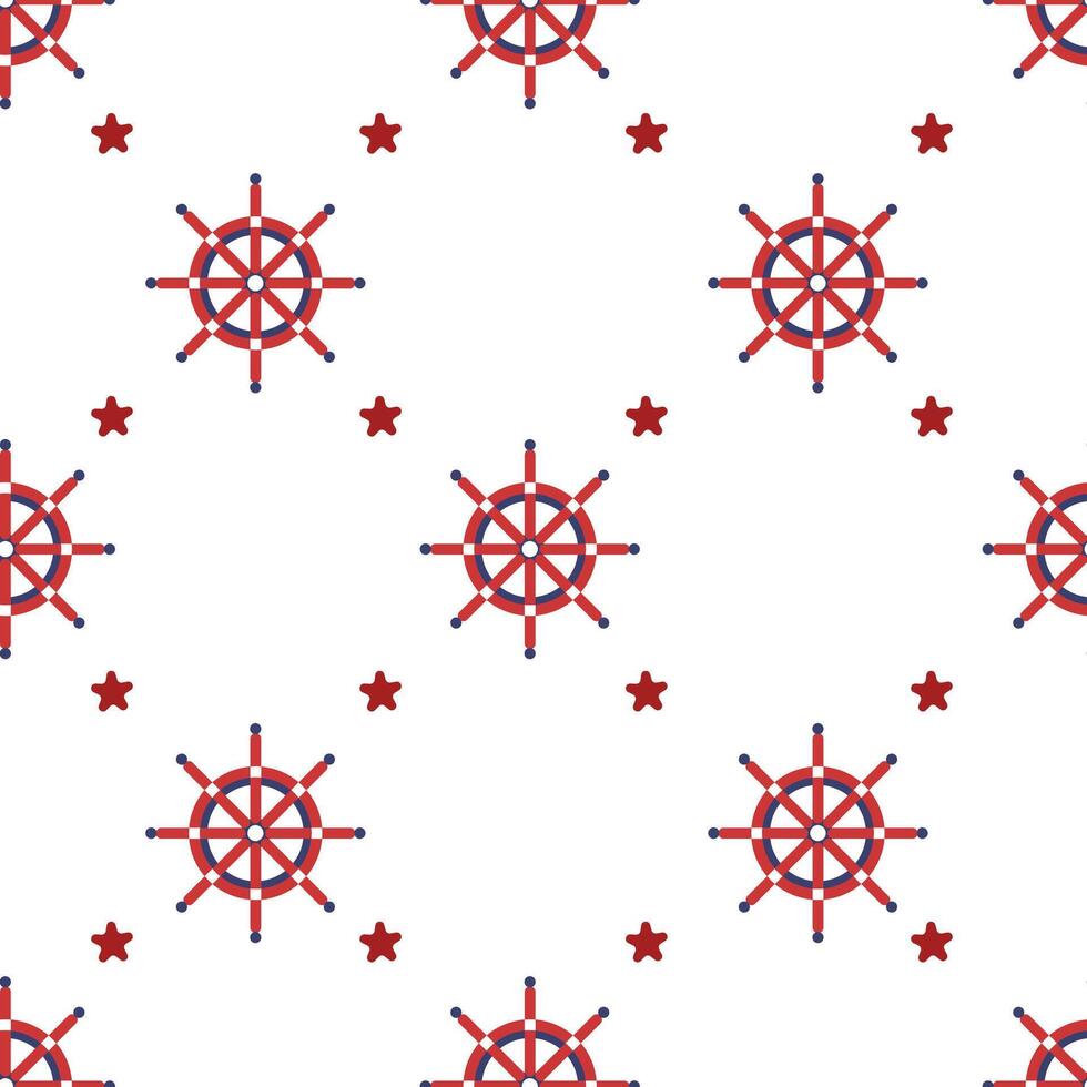 Nautical Steering Wheels Seamless Pattern vector