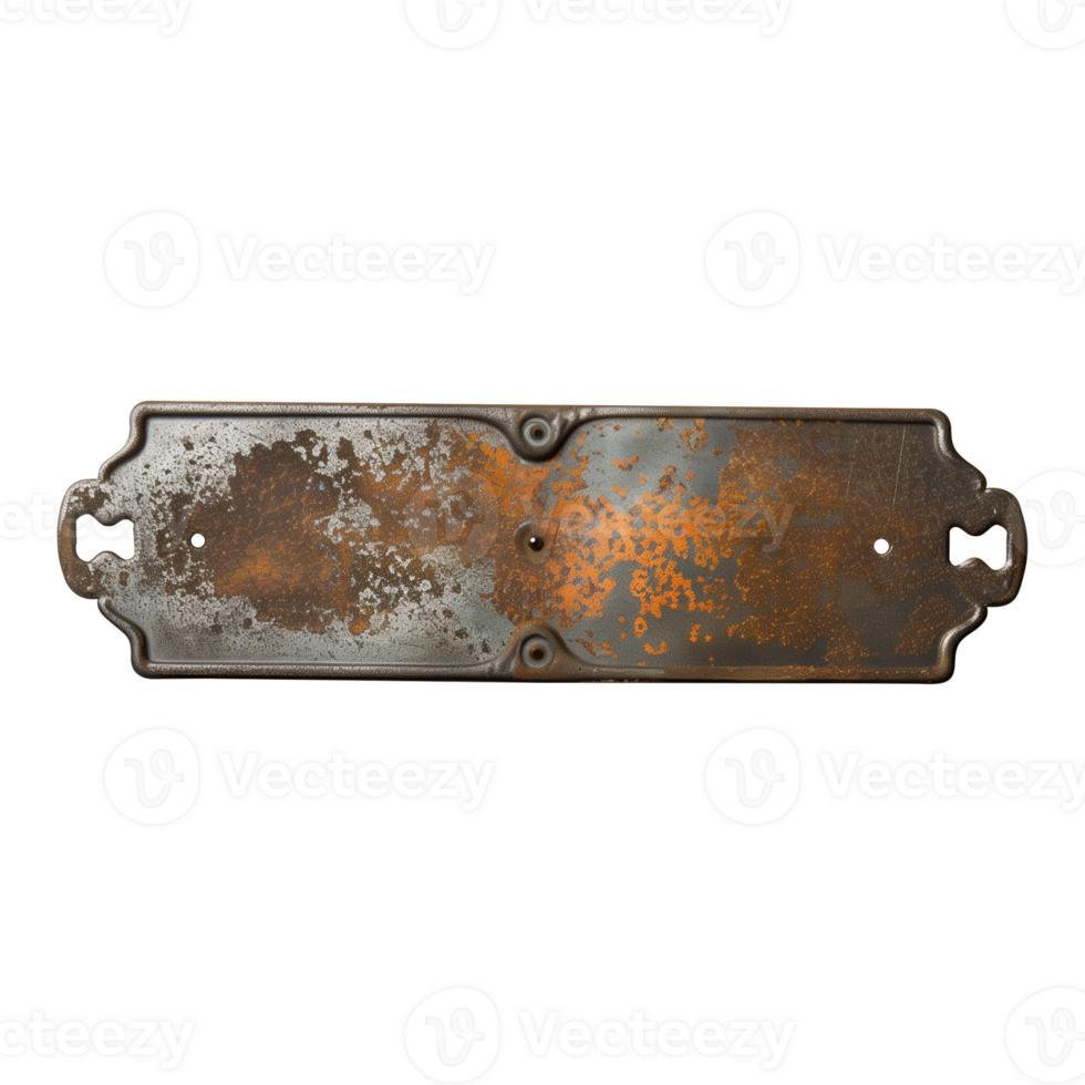 metal rusty plate with rivets png