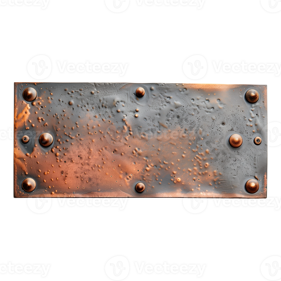 metal rusty plate with rivets png