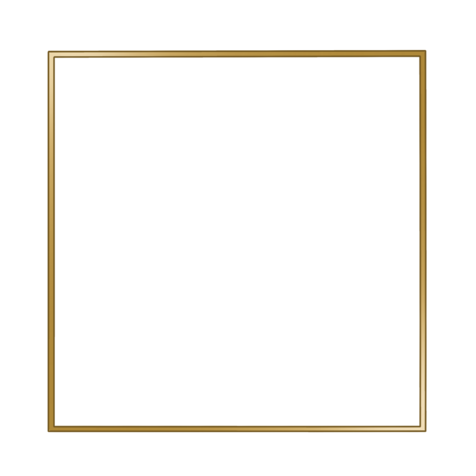 Gold Square Frame on Transparent Background png