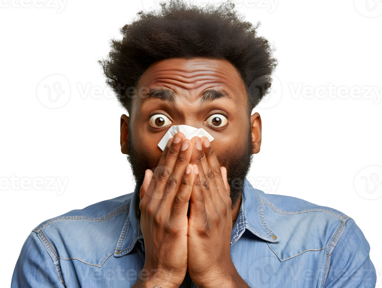 shocked man expression while sneezing png
