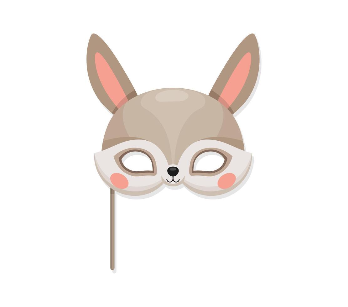 Rabbit animal carnival party mask, bunny head vector
