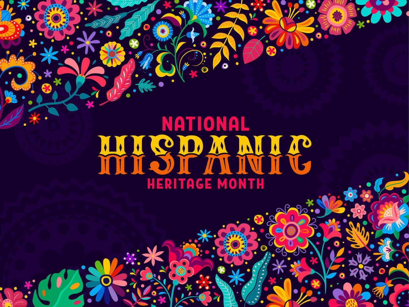 Tropical flowers background for Hispanic heritage vector