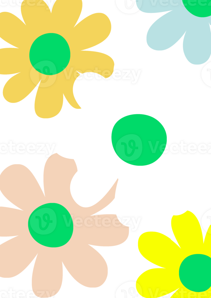Colorful Simple Flowers Background png