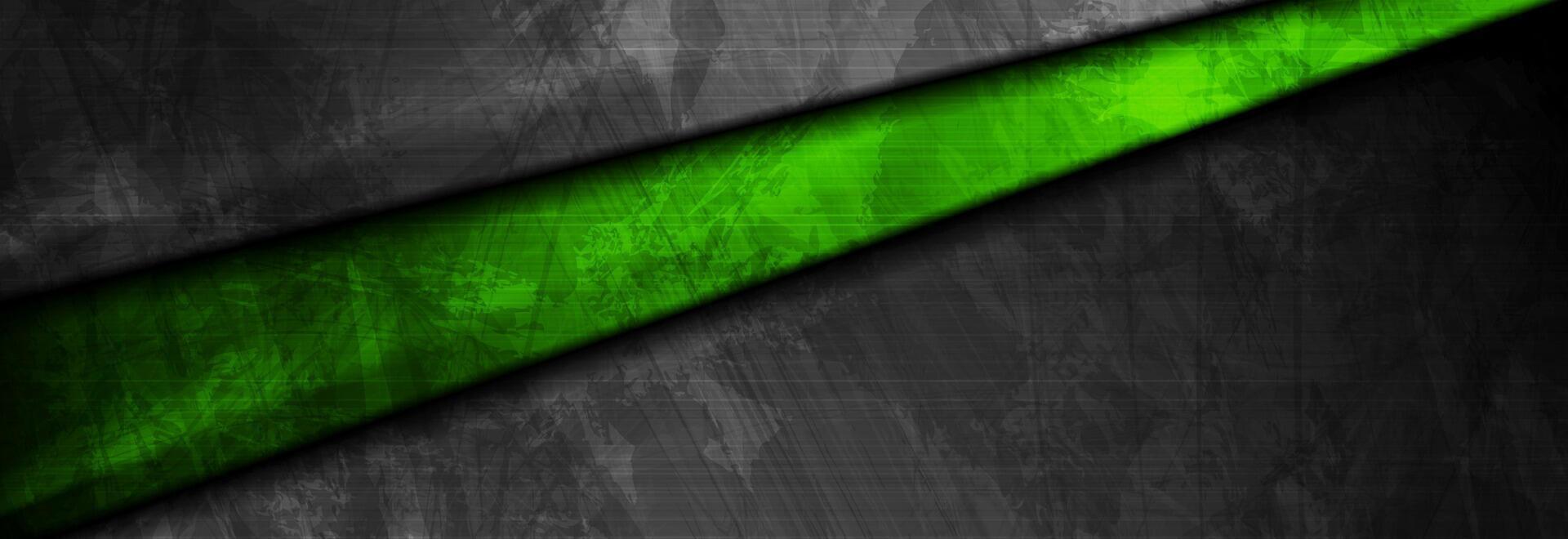 Black and green abstract grunge corporate background vector