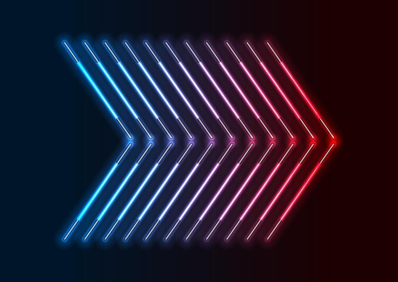 Blue red neon laser arrows technology background vector