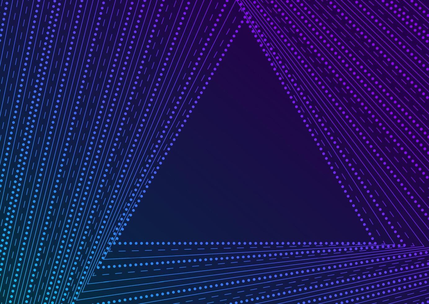 Triangular dotted lines abstract tech neon background vector