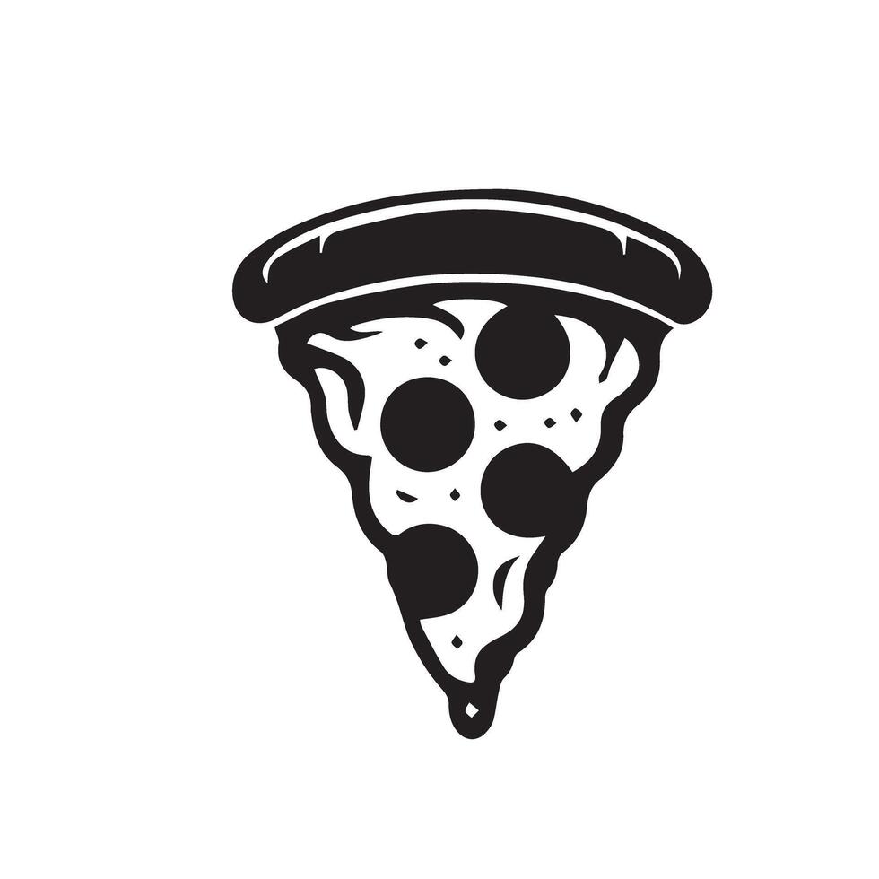 Pizza line art illustration. Pizza silhouette Pizza logo vector