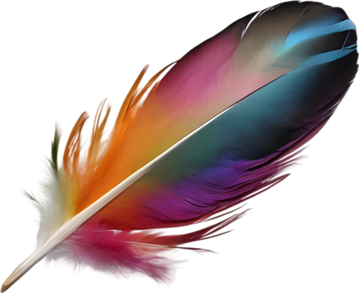 Close-up of rainbow-colored feathers inspired by the rainbow lorikeet. AI-Generated. png