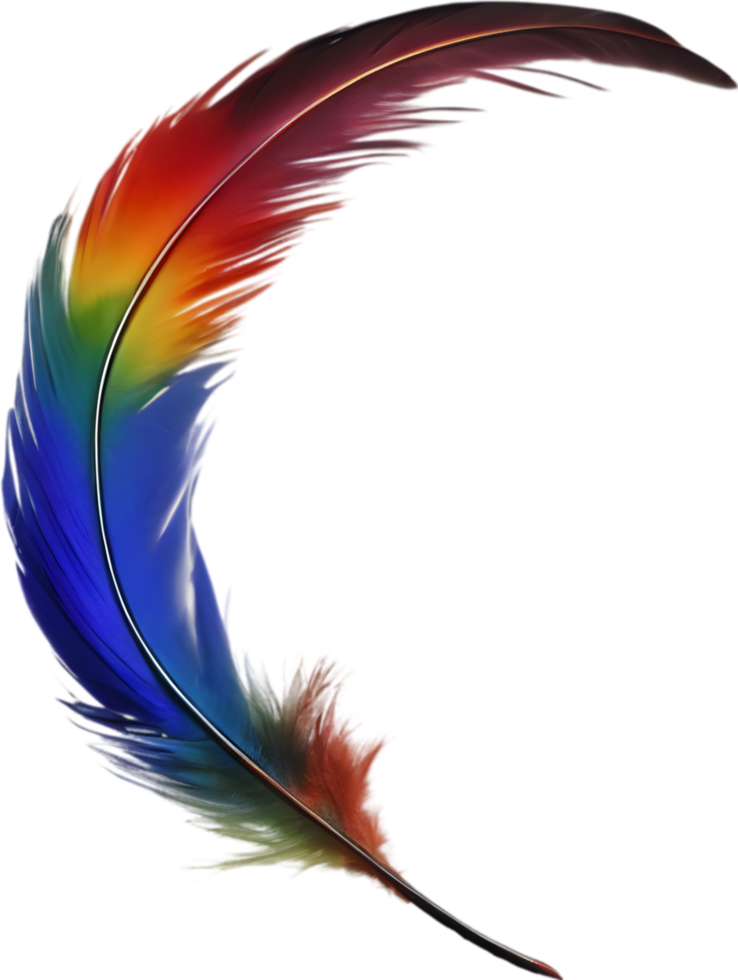 Close-up of rainbow-colored feathers inspired by the rainbow lorikeet. AI-Generated. png