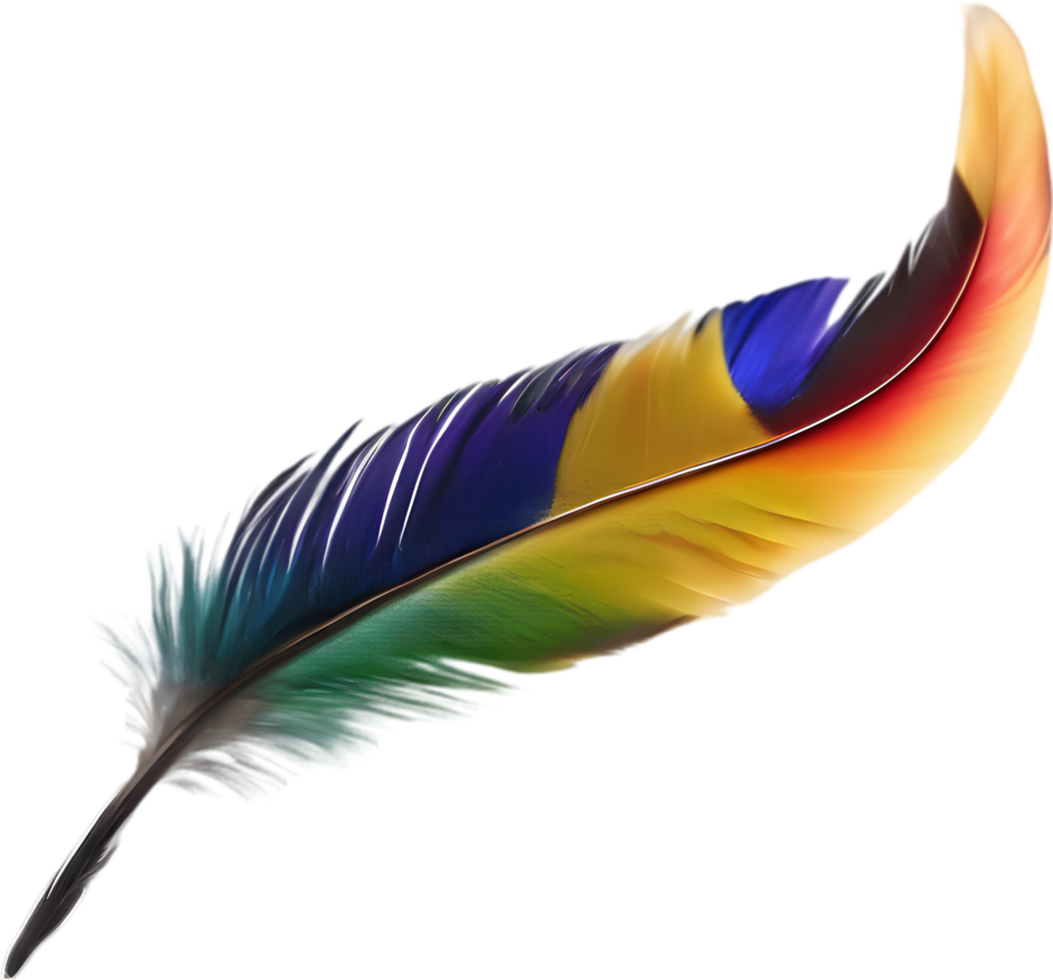Close-up of rainbow-colored feathers inspired by the rainbow lorikeet. AI-Generated. png