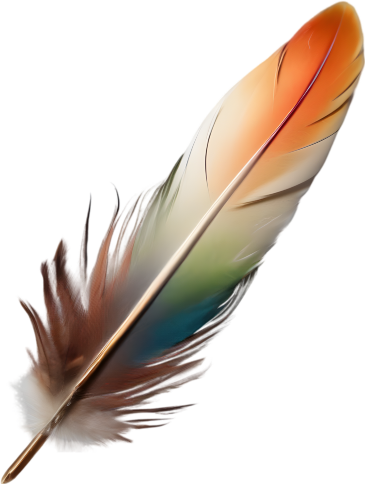 Close-up of rainbow-colored feathers inspired by the rainbow lorikeet. AI-Generated. png