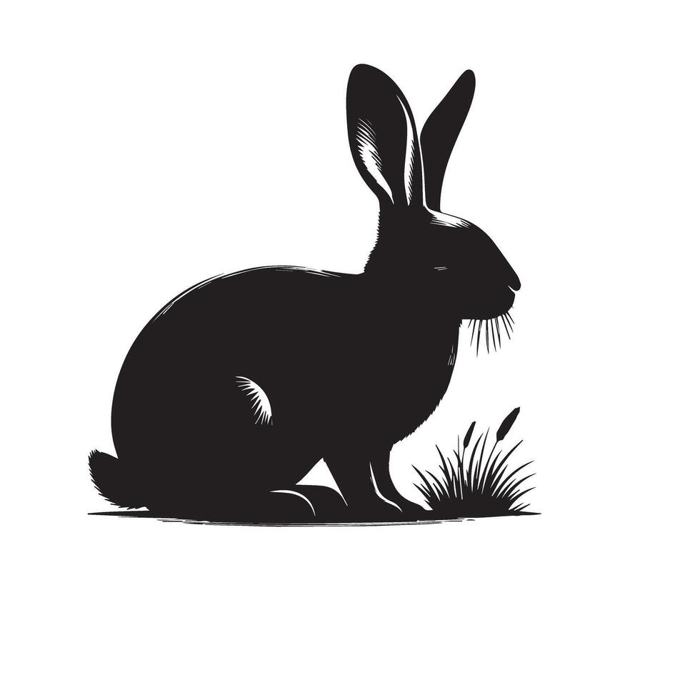 Conejo silueta ilustración en blanco antecedentes. Conejo logo. vector