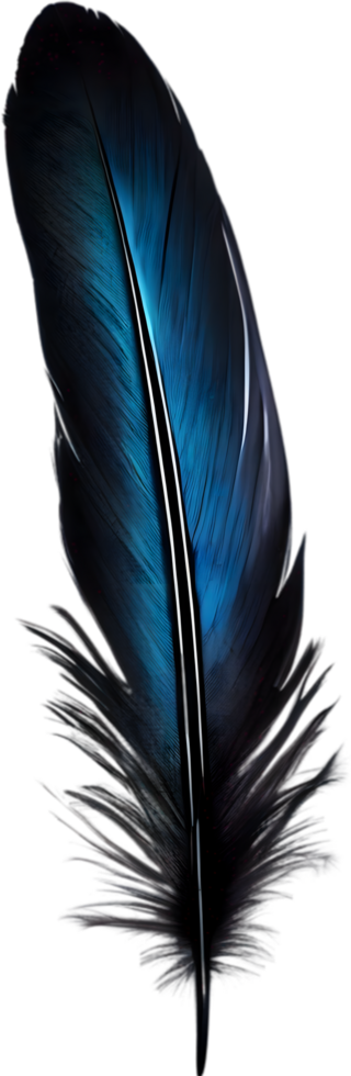 Close-up of black crow-inspired feathers. AI-Generated. png