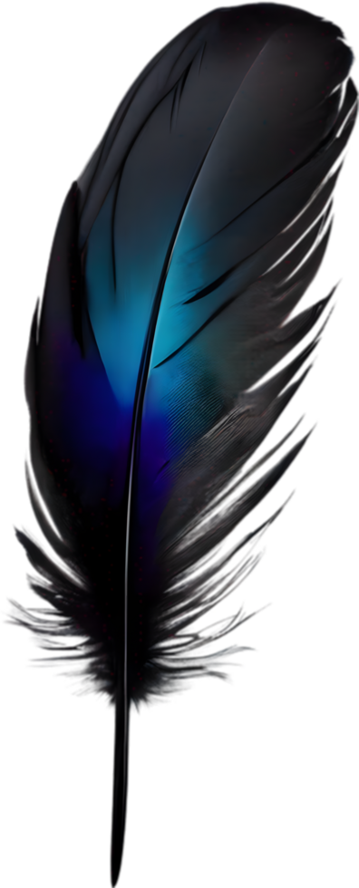Close-up of black crow-inspired feathers. AI-Generated. png