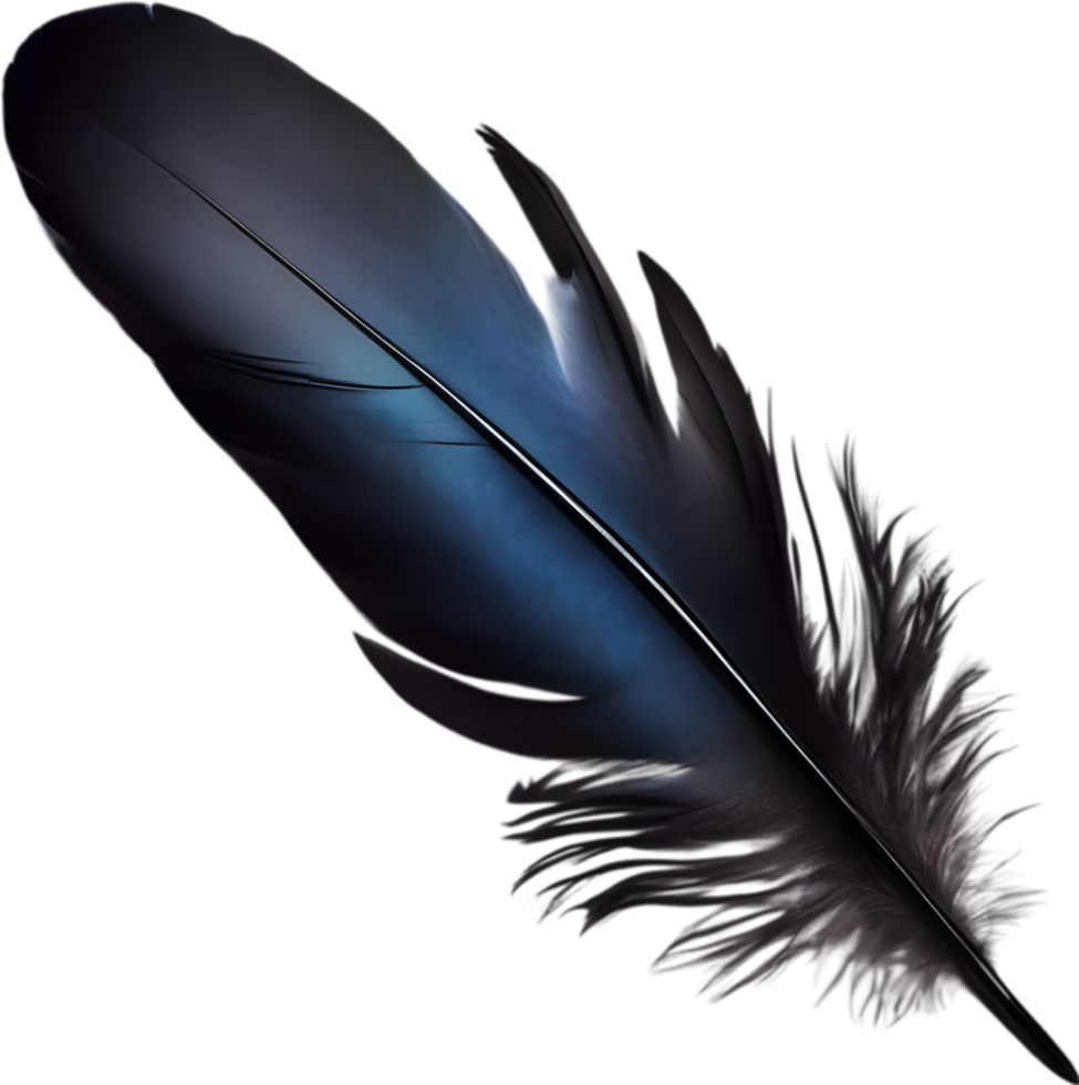 Close-up of black crow-inspired feathers. AI-Generated. png
