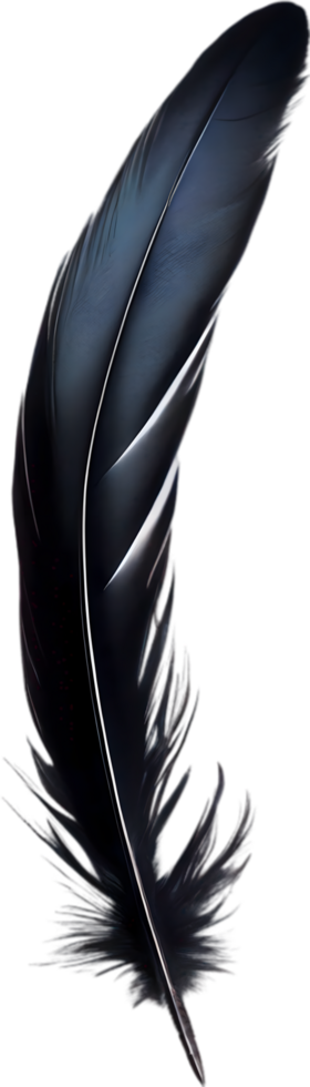 Close-up of black crow-inspired feathers. AI-Generated. png