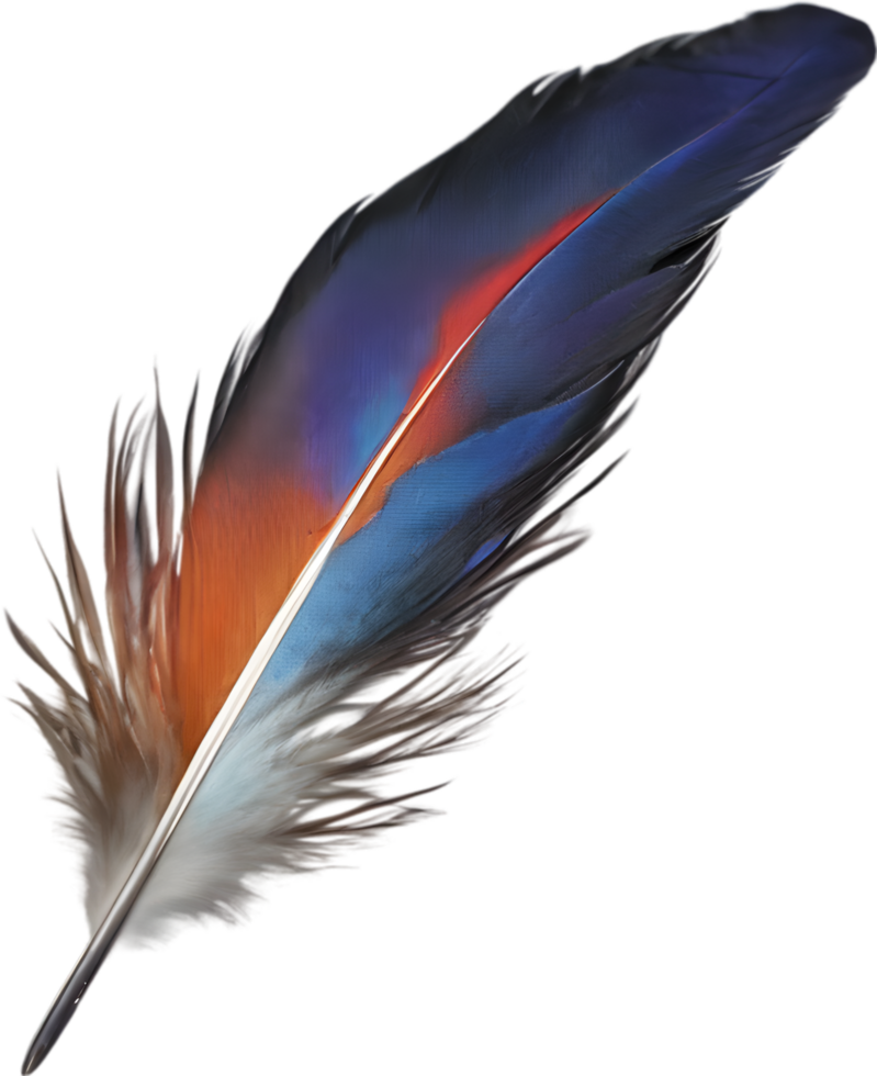 Close-up of rainbow-colored feathers inspired by the rainbow lorikeet. AI-Generated. png