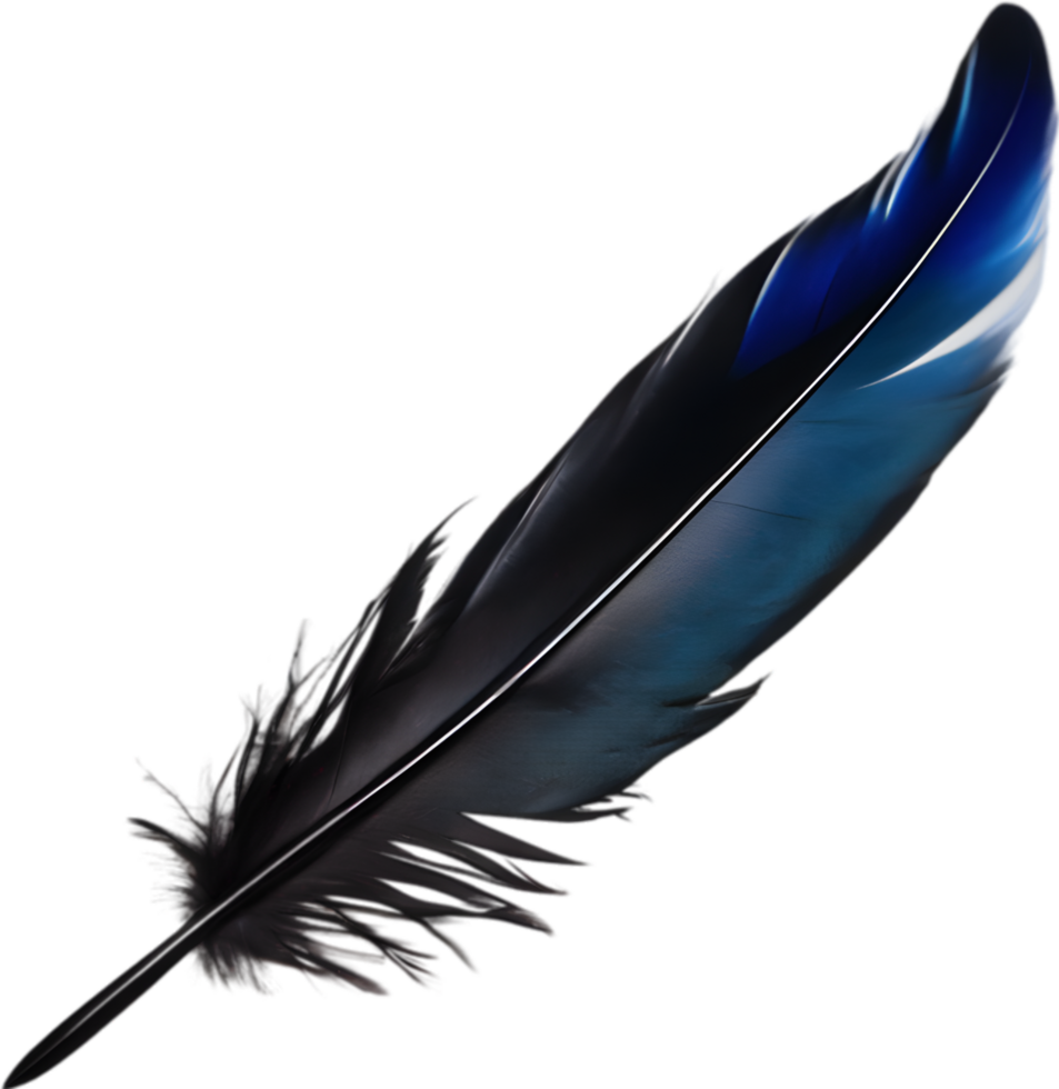 Close-up of black crow-inspired feathers. AI-Generated. png