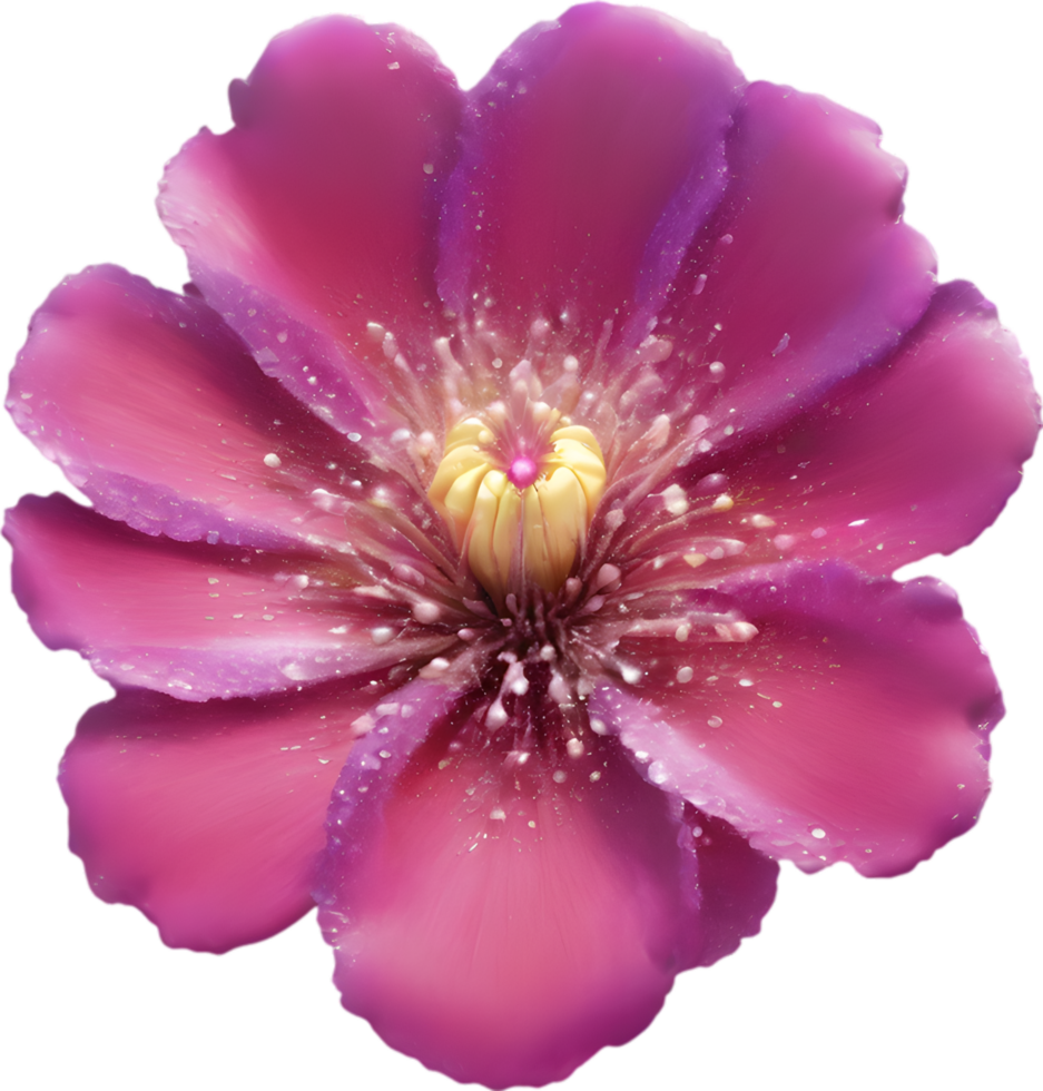 Desert flowers with dew shine like gems. Ai-generated. png