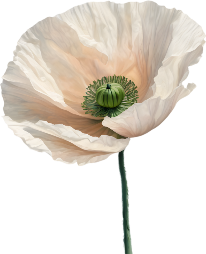 A poppy in hyper-realistic cartoon style. Ai-generated. png