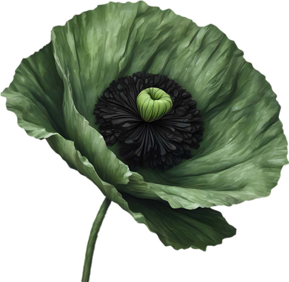A poppy in hyper-realistic cartoon style. Ai-generated. png