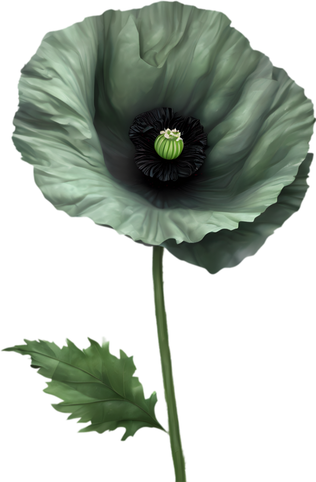 A poppy in hyper-realistic cartoon style. Ai-generated. png