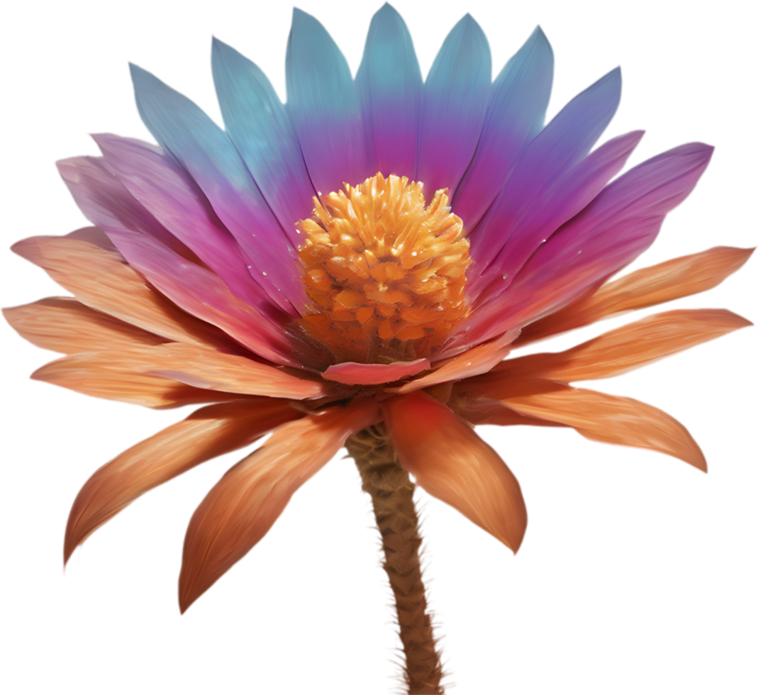 A close-up of a desert wildflower in vibrant colors, with delicate details. Ai-generated. png