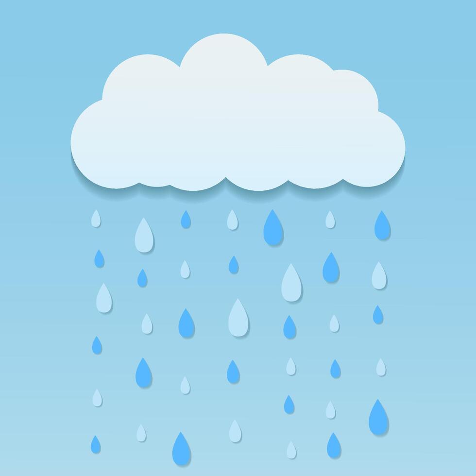 gradient cloud with falling rain illustration design vector