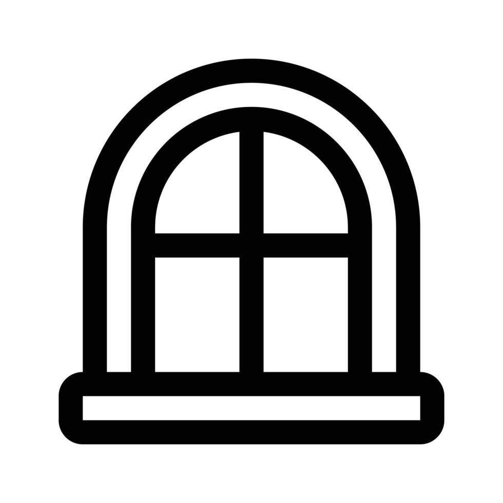 Glass window with different blocks, icon of window in modern style vector