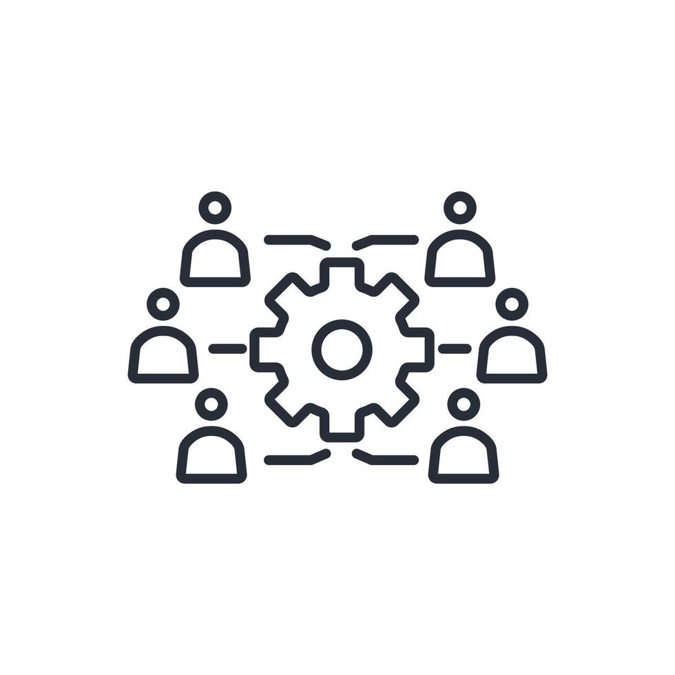collaboration icon. .Editable stroke.linear style sign for use web design,logo.Symbol illustration. vector