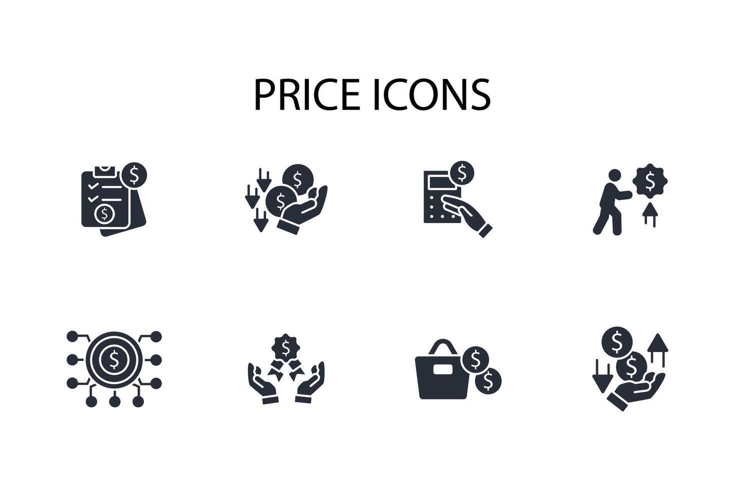 Price icon set..Editable stroke.linear style sign for use web design,logo.Symbol illustration. vector