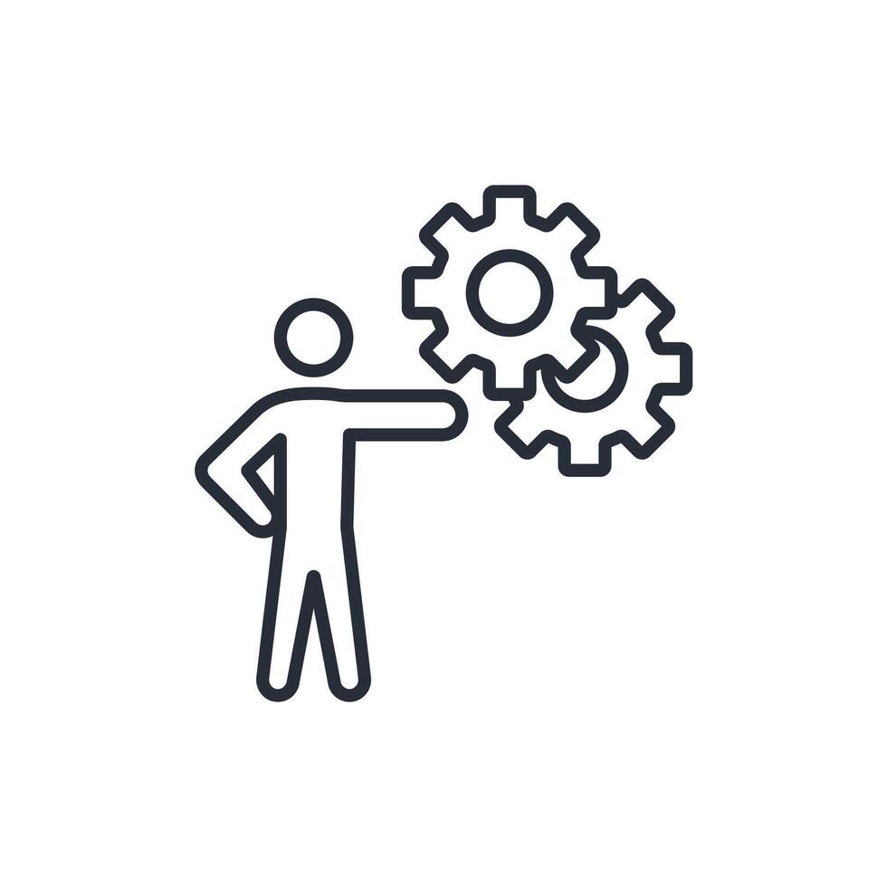 manage icon. .Editable stroke.linear style sign for use web design,logo.Symbol illustration. vector