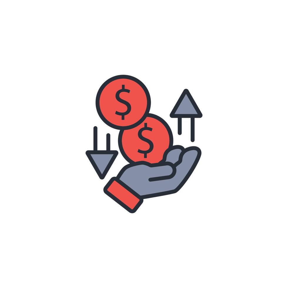 price down icon. .Editable stroke.linear style sign for use web design,logo.Symbol illustration. vector